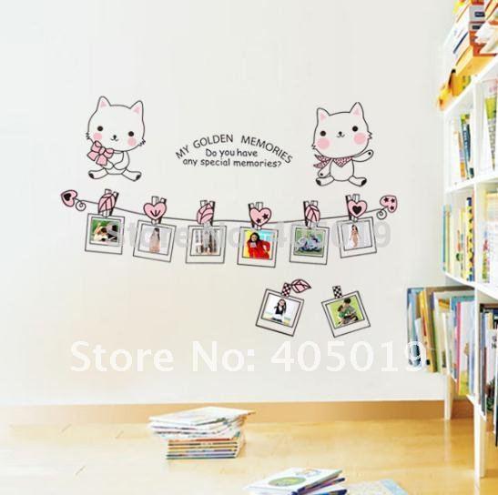 JM7103 Photo Frame Wall Stickers Home Decor Cute Decals Quotes Kids DIY Adesivo de Parede Removable Mixable