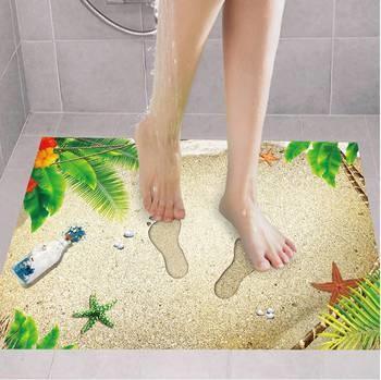 3D solid beach footprints, floor stickers, door mats, PVC waterproof XH9298