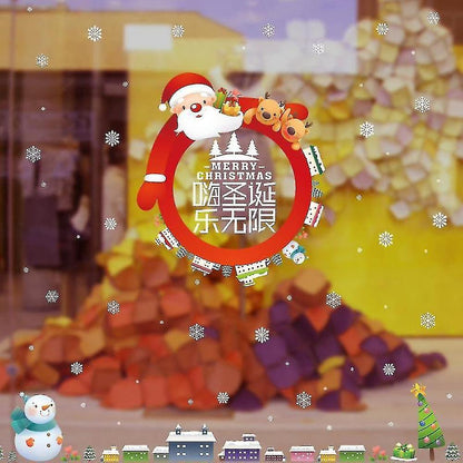 Home Decor Decals Christmas Santa Claus Snowflake Window Glass