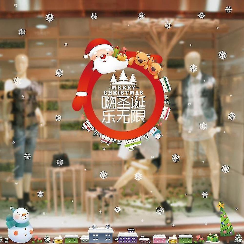 Home Decor Decals Christmas Santa Claus Snowflake Window Glass