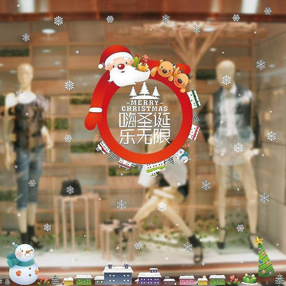Home Decor Decals Christmas Santa Claus Snowflake Window Glass