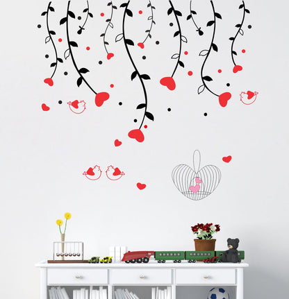 Heart Sparrow Tree Wall Sticker Ay828