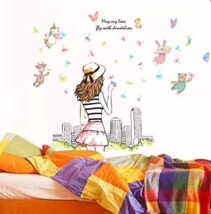 Wall Stiker ABC1060 Girl n Fly – Wallsticker  Wall Sticker  Wallstiker  Wall Stiker Stiker Dinding  Hiasan Dinding