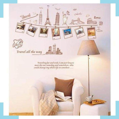 Large Size Wall Decal Creative Combination World Travel Wall Stickers for Home Decoration ay9011
