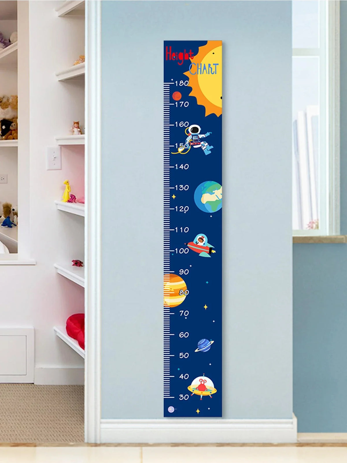 Robot & Spaceship Kids Height Chart –Height measuring wall sticker with cartoon graphic for children size 60x90 hnc02