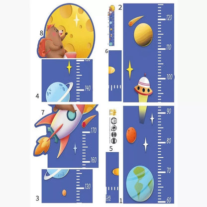 Height Chart Wall Sticker Wall Hanging Measuring Growth Chart Wall Sticker for Boys Girls, Educational Wall