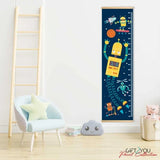 Robot & Spaceship Kids Height Chart –Height measuring wall sticker with cartoon graphic for children size 60x90 hnc02