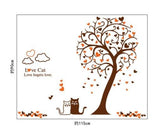 WALL STICKER HEART TREE AND CAT AY9017