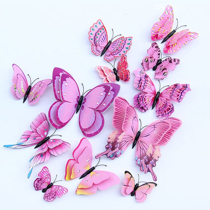 12 Pcs Butterfly Wall Stickers Decoration Magnet Butterflies on the wall DIY Wallpaper 3D PVC