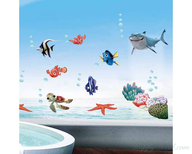 Ays617 Finding Nemo Among Colorful Coral Reef Under the Ocean Wall Decal