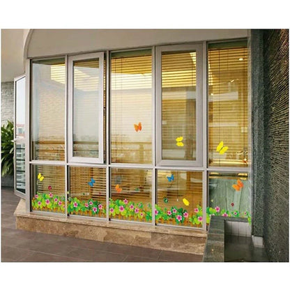 Flower and butterfly fence wall decal AY926B