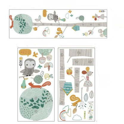 Forest Animal Trees Height Wall Sticker