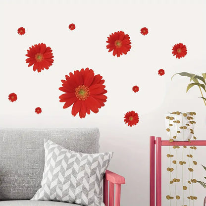 Interior Wall Sticker Gerberas Red AY6015A