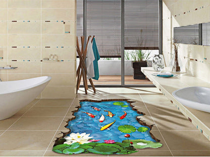 Ready Wall Stiker 60X90 Xh9219 Fish Lotus Pool Walstiker Wallsticker -Berkualitas