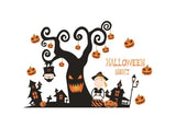Halloween pumpkin black tree wall sticker cartoon