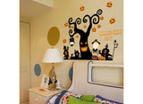 Halloween pumpkin black tree wall sticker cartoon