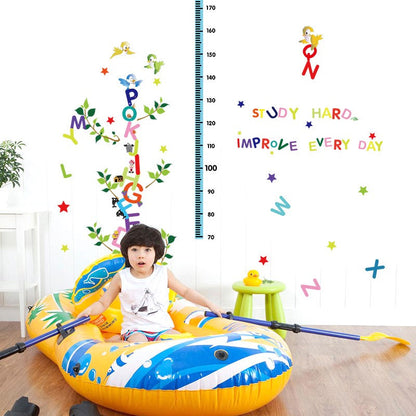 SK9087 Learning English DIY kids room decorative wall sticker English alphabet kids height gown chart