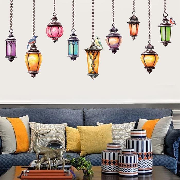 Fashion arab droplight Wall Stickers For Living Room Diy 3d Home Decor JM7342