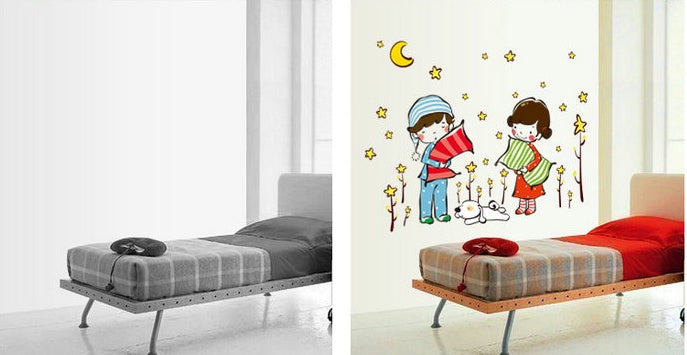 Ay7040 Sleeping Child Cartoon Wall Sticker Cartoon Home Decor Children&#39;s House Decor Decals Remove PVC Wall Stickers   Sleeping Child Cartoon Wall Sticker Cartoon Home Decor Children's House Decor Decals Remove PVC Wall Stickers