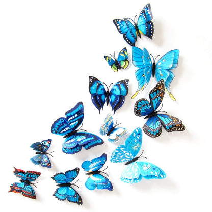 12 Pcs Butterfly Wall Stickers Decoration Magnet Butterflies on the wall DIY Wallpaper 3D PVC