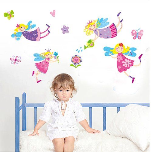 JMs8300 Wall Stickers, Durable Decals For Children Room, Nursery, Daycare and More (Fairies and
