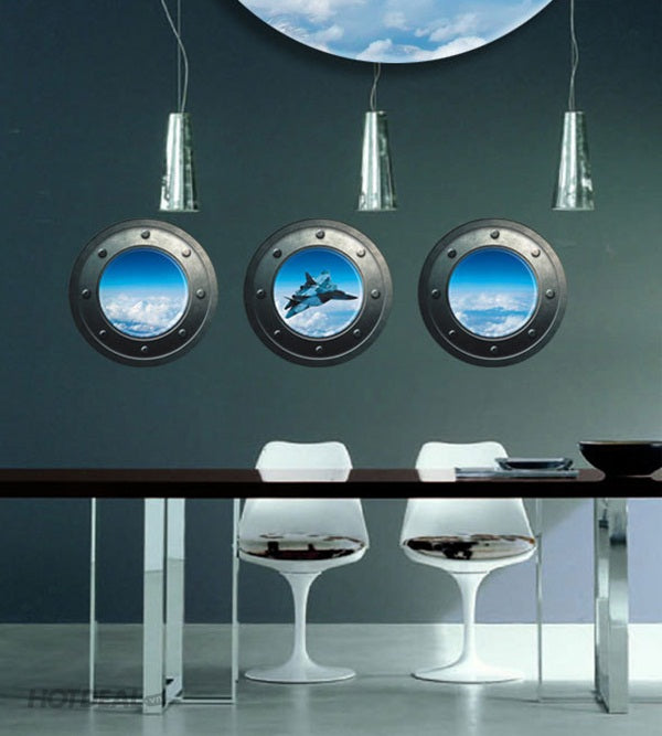 Combo of 3 3D Decals of the Universe World, New Style, Astronaut Pattern,