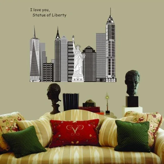 Statue of Liberty Pattern Living Room Wall Sticker Decal size 60x90 ay9101