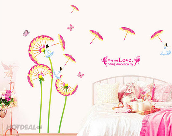 SYGA Dandelion umbrella wall Removable Sticker