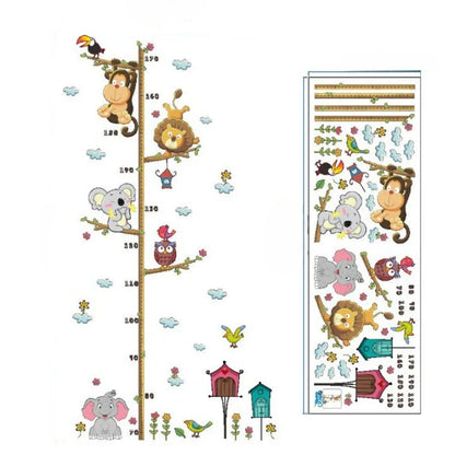 Forest Animal Trees Height Wall Sticker
