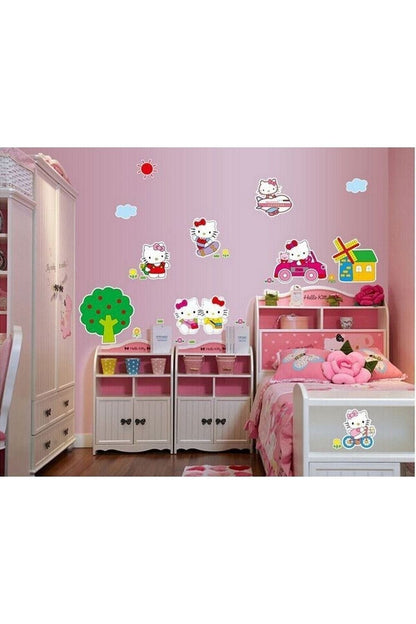Hello Kitty Wall Sticker Kids Room Decoration Gift Self Adhesive Wall Decor
