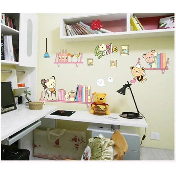 Ay7061  Wall Sticker Shelves Kids Room Decal Nursery Home Decor Removable Wall Poster PVC Wallpaper