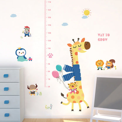Sk9165 Cartoon Giraffe Height Kids Wall Sticker