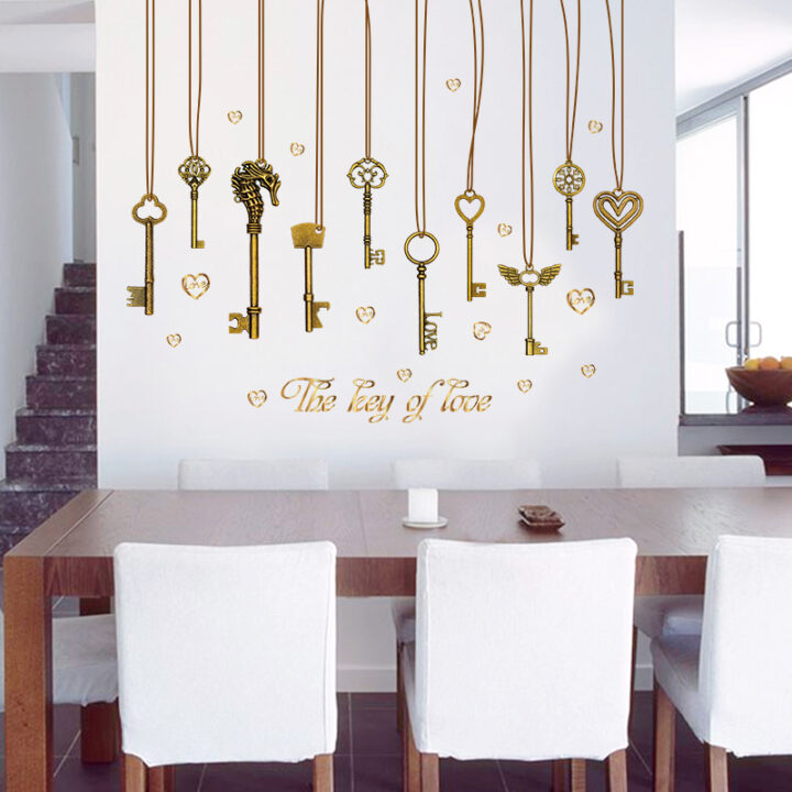 The Keys Of Love Wall Sticker SK-9115 Hanging Wall Paper PVC Removeable Wall Decor Wall Stickers