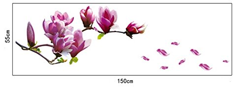 Purple Magnolia Flower Red Bloosom Flower Branch Wall Sticker Decal Rub a Stylish Modern Flowers Living Room Bedroom Decoration Kitchen