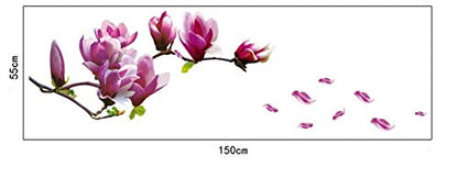 Purple Magnolia Flower Red Bloosom Flower Branch Wall Sticker Decal Rub a Stylish Modern Flowers Living Room Bedroom Decoration Kitchen