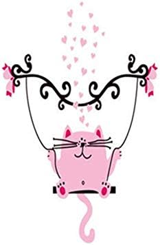 Jm8245 Cute pink cat wall sticker Premium Waterproof Vinyl Decal Stickers for Laptop Car Window Bumper Mug Tuber Cup Door Wall Decoration ,