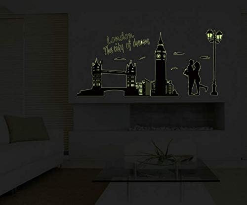 WALLSTICKER LONDON THE CITY GLOW IN THE DARK BRIDGE ABQ9603