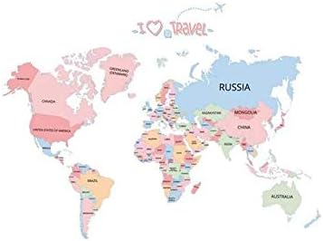 Background Colorful English Words World Map Vinyl Wall Stickers Abc 1055