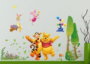 Nalle Puh björn tiger kanin väggdekal för förskola barnkammare dekoration djur väggtatueringar cartoon väggbild konst