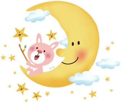Abc 1027 Moon &amp; Star Vinyl Wall Sticker Decals for Kids Baby Bedroom Click to open expanded view Moon & Star Vinyl Wall Sticker Decals for Kids Baby Bedroom