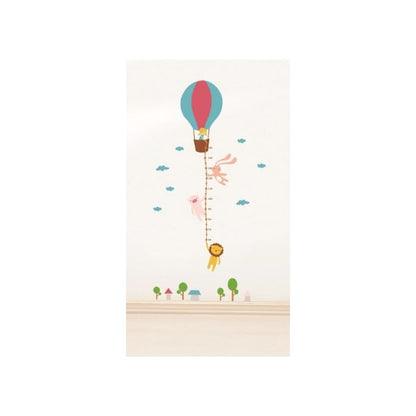 Jm8264 Wall Sticker Cartoon hot air balloon Height Ruler Wall Art Sticker Wall paper Blue