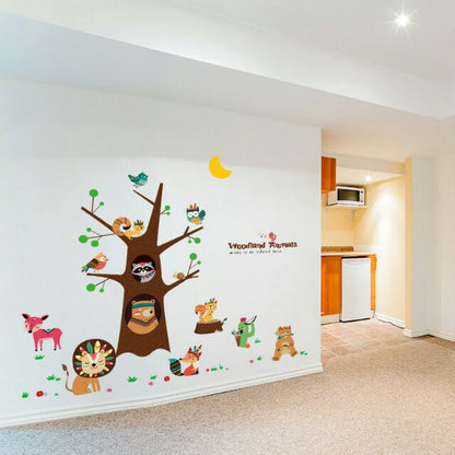 Animal Happy Tree Wall Sticker Removable Wall Sticker