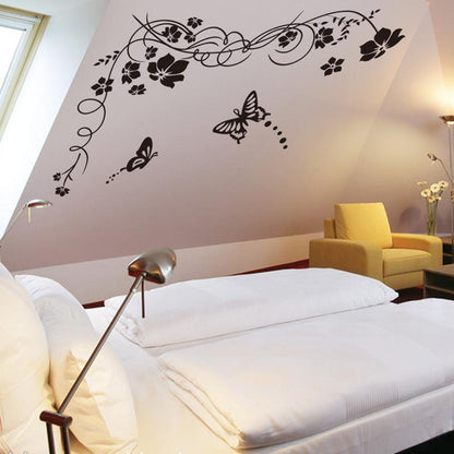 butterfly Vine flower Creative Butterfly Flower Vine Home Decoration wall decals Living room bedroom home Decor Wall Stickers JM7301/ay817