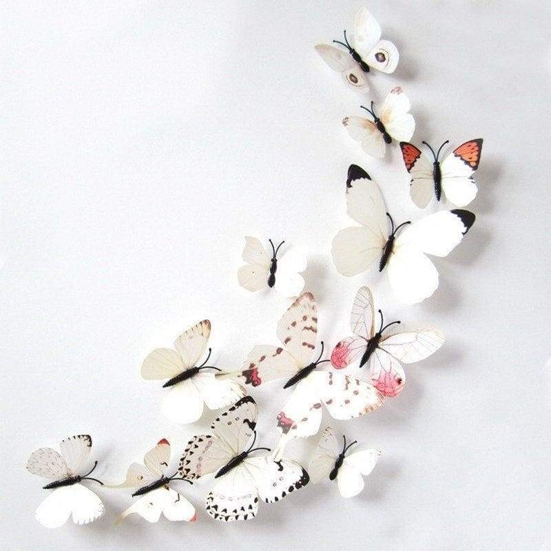 12 Pcs 3D Butterfly single lear Wall Stickers PVC Children Room Decal Home Decoration Decor