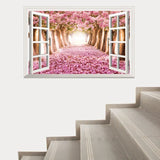 3D Cherry Blossoms Floral Tree Scenery Window Wall Stickers xh0999