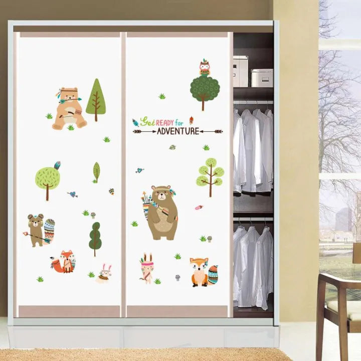 Forest Animals Friendly Wall Sticker 83cm(H) x 162cm(W)