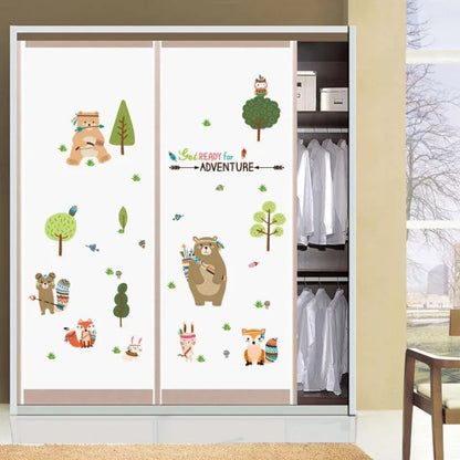 Forest Animals Friendly Wall Sticker 83cm(H) x 162cm(W)