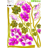 Hibiscus Wall Sticker, Wallpaper, Rental Friendly, Removable, DIY, Redecor, Interior, Flower, Tree, Hibiscus, Pink size 50x70 ay723