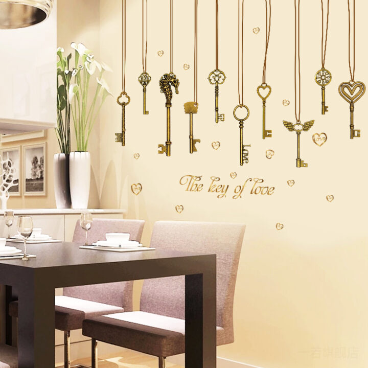 The Keys Of Love Wall Sticker SK-9115 Hanging Wall Paper PVC Removeable Wall Decor Wall Stickers