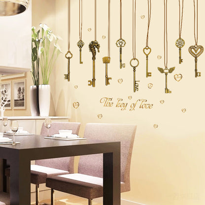 The Keys Of Love Wall Sticker SK-9115 Hanging Wall Paper PVC Removeable Wall Decor Wall Stickers